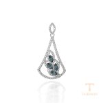 اویز ژوپینگ طلای سفید (رادیوم) نگین‌دار کد 32751-A13