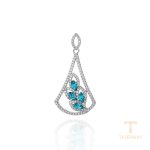 اویز ژوپینگ طلای سفید (رادیوم) نگین‌دار کد 32751-A18