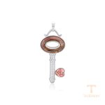 اویز ژوپینگ طلای سفید (رادیوم) نگین‌دار کد 33544-A17