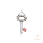 اویز ژوپینگ طلای سفید (رادیوم) نگین‌دار کد 33544-A21