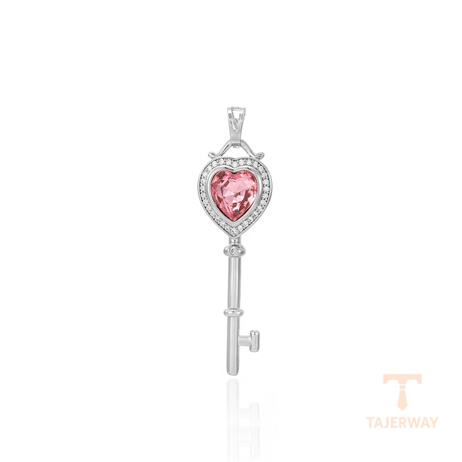 اویز ژوپینگ طلای سفید (رادیوم) نگین‌دار کد 36403-A4