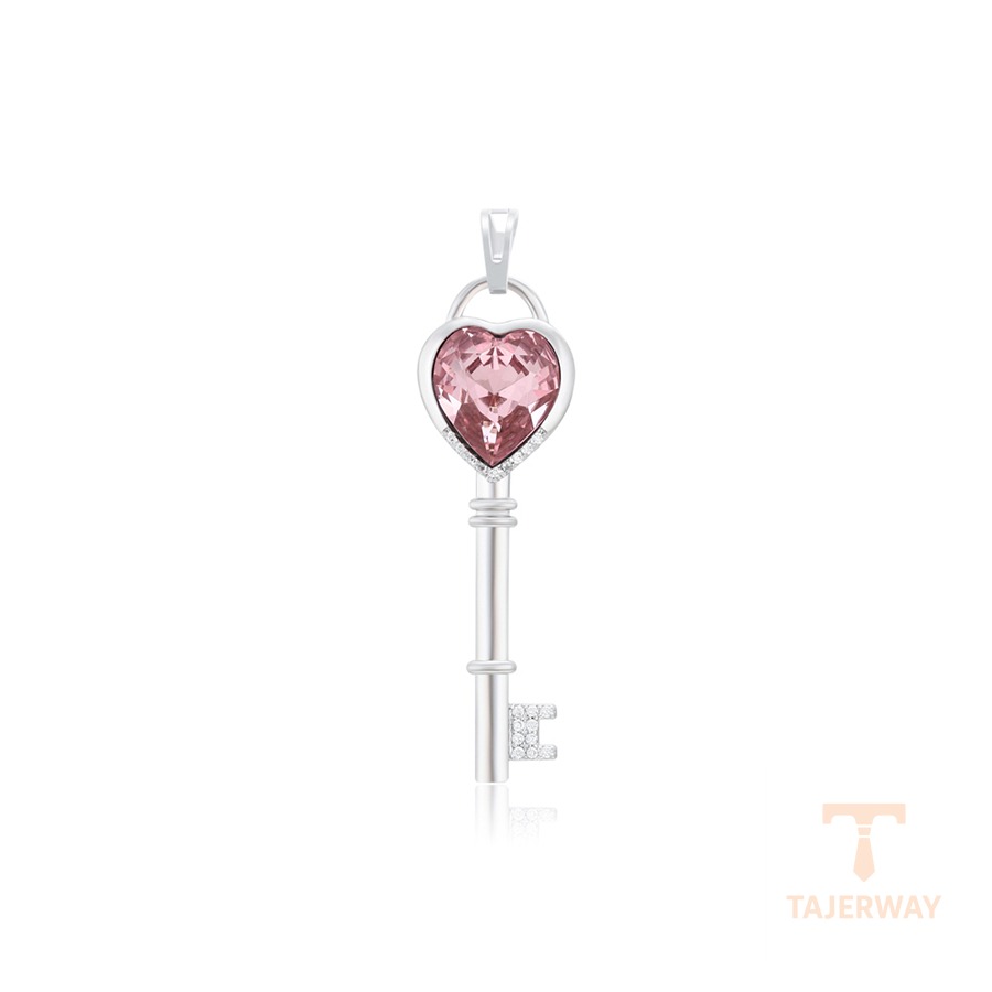 اویز ژوپینگ طلای سفید (رادیوم) نگین‌دار کد 36404