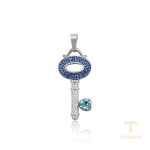اویز ژوپینگ طلای سفید (رادیوم) نگین‌دار کد A00627039