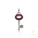 اویز ژوپینگ طلای سفید (رادیوم) نگین‌دار کد A00627040