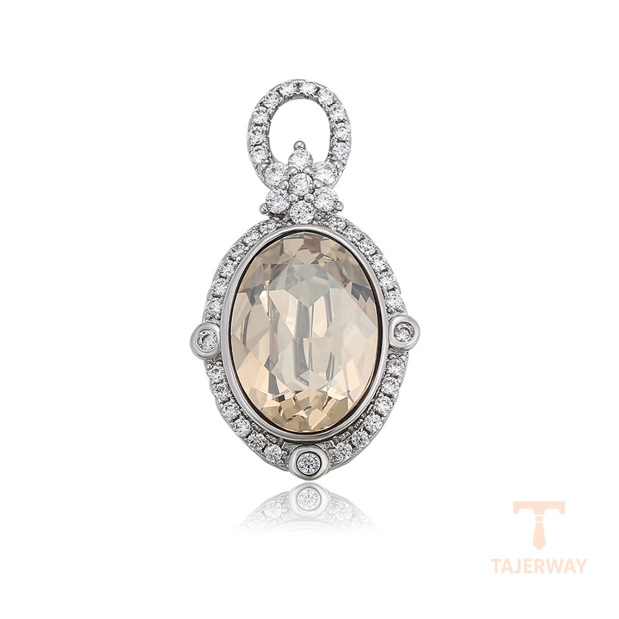 اویز ژوپینگ طلای سفید (رادیوم) نگین‌دار کد A00813741