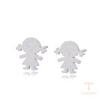 گوشواره ژوپینگ طلای سفید (رادیوم) کد 80665