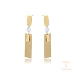 گوشواره ژوپینگ رنگ طلایی طرح طلا ۱۴ عیار کد 98001