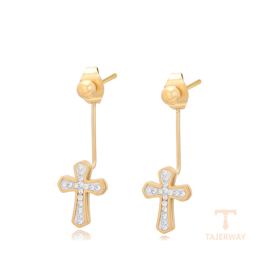 گوشواره ژوپینگ رنگ طلایی طرح طلا ۱۴ عیار کد 98469