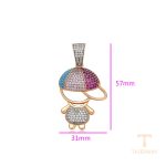 نمای نزدیک اویز ژوپینگ نگین‌دار کد 14P2351501