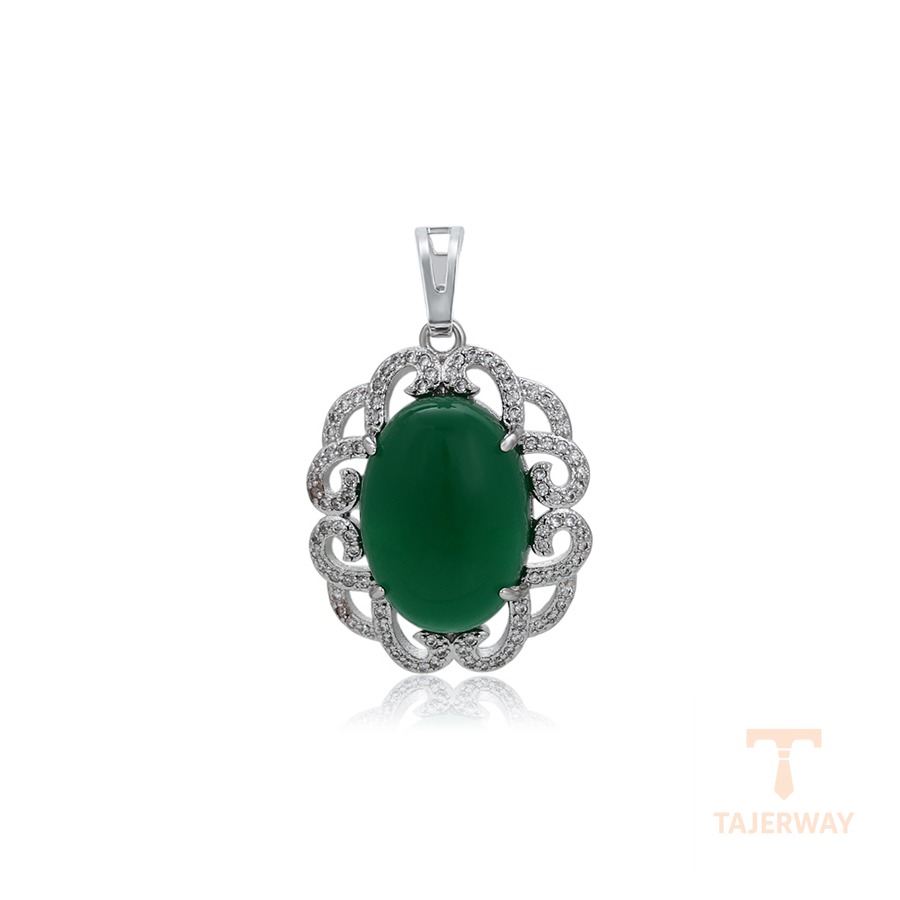 اویز ژوپینگ طلای سفید (رادیوم) نگین‌دار کد 14P2521727