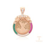 اویز ژوپینگ رنگ طلایی طرح طلا ۱۸ عیار نگین‌دار کد 14P2521910