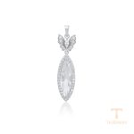 اویز ژوپینگ طلای سفید (رادیوم) نگین‌دار کد 31711