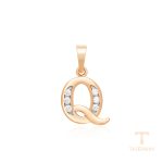 اویز ژوپینگ رنگ طلایی طرح طلا ۱۸ عیار نگین‌دار کد A00916650