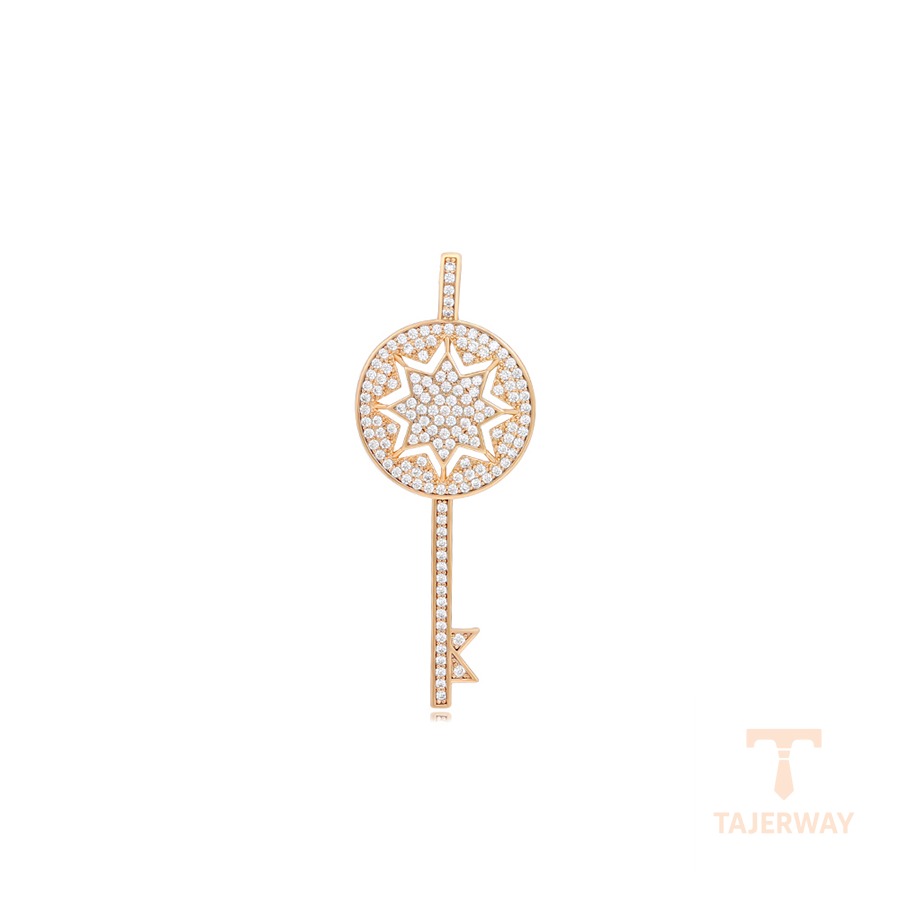 اویز ژوپینگ رنگ طلایی طرح طلا ۱۸ عیار نگین‌دار کد A00917797