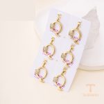 اویز ژوپینگ رنگ طلایی طرح طلا ۱۴ عیار نگین‌دار کد pendant-290-31
