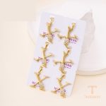 اویز ژوپینگ رنگ طلایی طرح طلا ۱۴ عیار نگین‌دار کد pendant-290-32