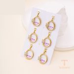 اویز ژوپینگ رنگ طلایی طرح طلا ۱۴ عیار نگین‌دار کد pendant-290-33