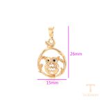 نمای نزدیک اویز ژوپینگ نگین‌دار کد S00046937