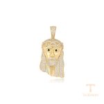 اویز ژوپینگ رنگ طلایی طرح طلا ۱۴ عیار نگین‌دار کد X000657323