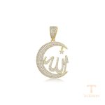 اویز ژوپینگ رنگ طلایی طرح طلا ۱۴ عیار نگین‌دار کد X000657334