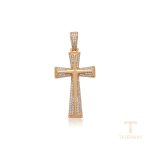 اویز ژوپینگ رنگ طلایی طرح طلا ۱۸ عیار نگین‌دار کد X000662031