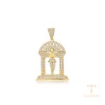 اویز ژوپینگ رنگ طلایی طرح طلا ۱۴ عیار نگین‌دار کد X000662269
