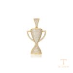 اویز ژوپینگ رنگ طلایی طرح طلا ۱۴ عیار نگین‌دار کد X000683469
