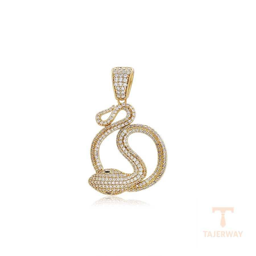 اویز ژوپینگ رنگ طلایی طرح طلا ۱۴ عیار نگین‌دار کد X000683477