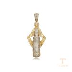 اویز ژوپینگ رنگ طلایی طرح طلا ۱۴ عیار نگین‌دار کد X000684630