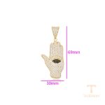 اویز ژوپینگ رنگ طلایی طرح طلا ۱۴ عیار نگین‌دار کد X000684870