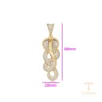 نمای نزدیک اویز ژوپینگ نگین‌دار رنگ ثابت کد X000686159