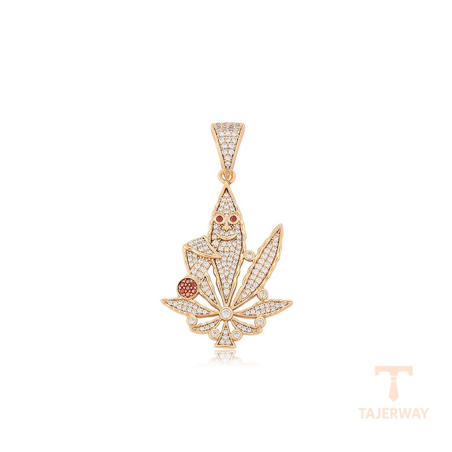 اویز ژوپینگ رنگ طلایی طرح طلا ۱۸ عیار نگین‌دار کد X000693949