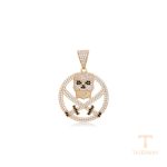 اویز ژوپینگ رنگ طلایی طرح طلا ۱۸ عیار نگین‌دار کد X000716967