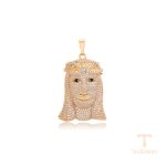 اویز ژوپینگ رنگ طلایی طرح طلا ۱۸ عیار نگین‌دار کد X000718474