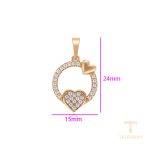 نمای نزدیک اویز ژوپینگ نگین‌دار رنگ ثابت کد X000720717