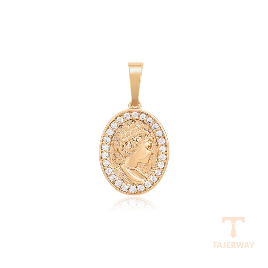 اویز ژوپینگ رنگ طلایی طرح طلا ۱۸ عیار نگین‌دار کد X000740617