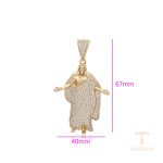 نمای نزدیک اویز ژوپینگ نگین‌دار کد X000746118