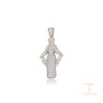اویز ژوپینگ طلای سفید (رادیوم) نگین‌دار کد X000748742