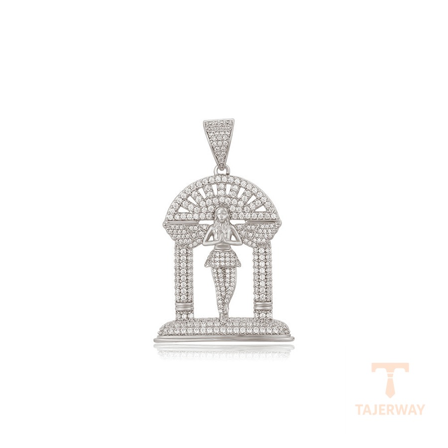 اویز ژوپینگ طلای سفید (رادیوم) نگین‌دار کد X000749363