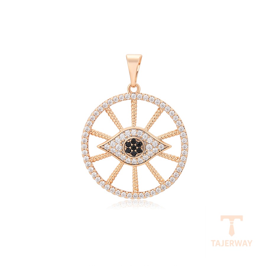 اویز ژوپینگ رنگ طلایی طرح طلا ۱۸ عیار نگین‌دار کد X000750982