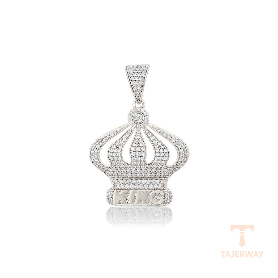 اویز ژوپینگ طلای سفید (رادیوم) نگین‌دار کد X000752155