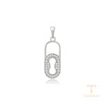 اویز ژوپینگ طلای سفید (رادیوم) نگین‌دار کد X000754786