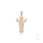 اویز ژوپینگ رنگ طلایی طرح طلا نگین‌دار کد X000755843