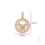 نمای نزدیک اویز ژوپینگ نگین‌دار رنگ ثابت کد X000759187