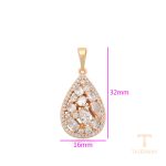 نمای نزدیک اویز ژوپینگ نگین‌دار رنگ ثابت کد X000764193