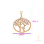 نمای نزدیک اویز ژوپینگ نگین‌دار رنگ ثابت کد X000783624