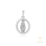اویز ژوپینگ طلای سفید (رادیوم) نگین‌دار کد X000786595