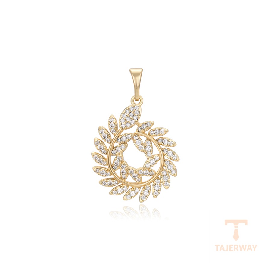 اویز ژوپینگ رنگ طلایی طرح طلا ۱۴ عیار نگین‌دار کد X000787880