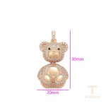 نمای نزدیک اویز ژوپینگ نگین‌دار رنگ ثابت کد X000800036