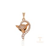 اویز ژوپینگ رنگ طلایی طرح طلا ۱۸ عیار نگین‌دار کد X000825449